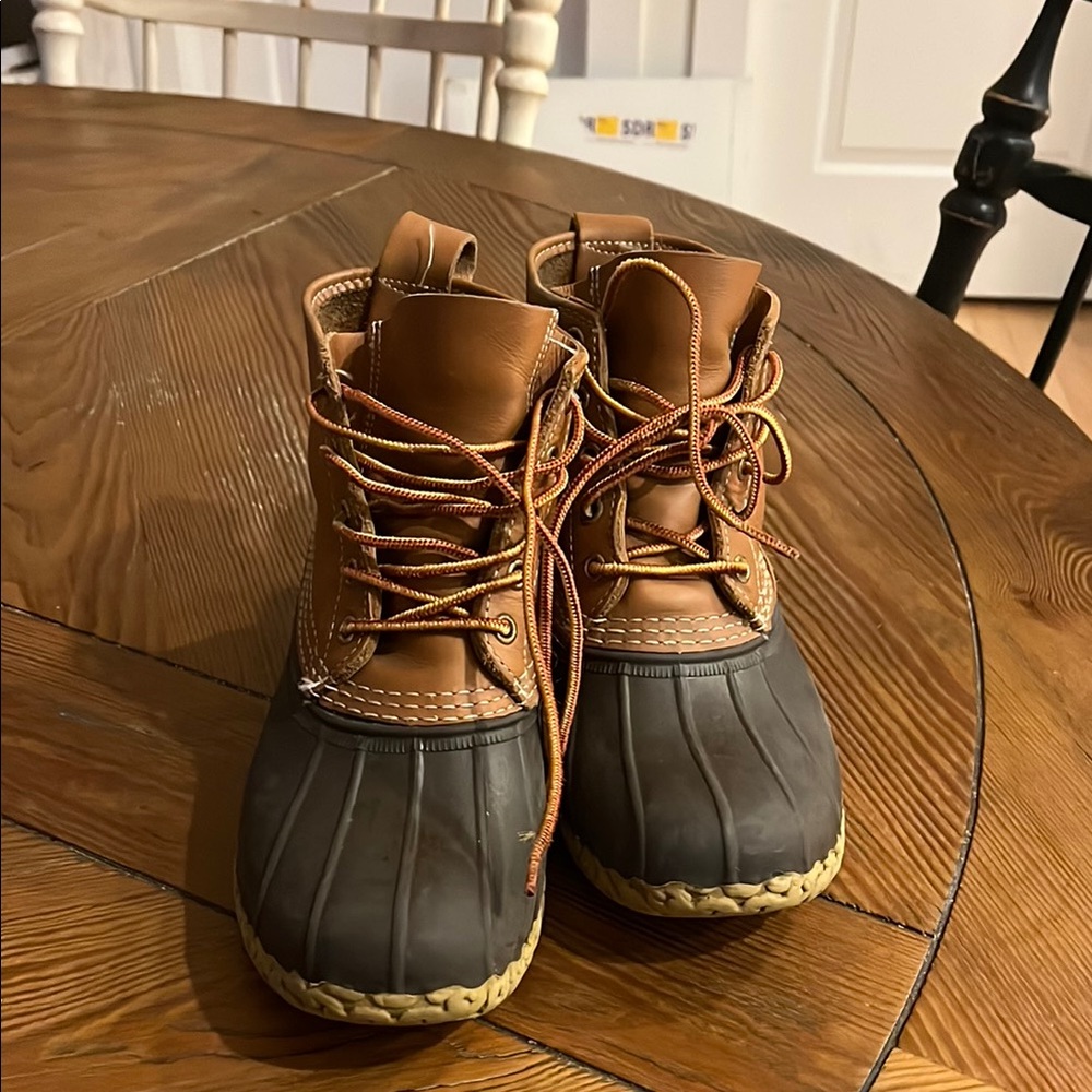 Men's Brown and Tan L.L Bean Duck Boots